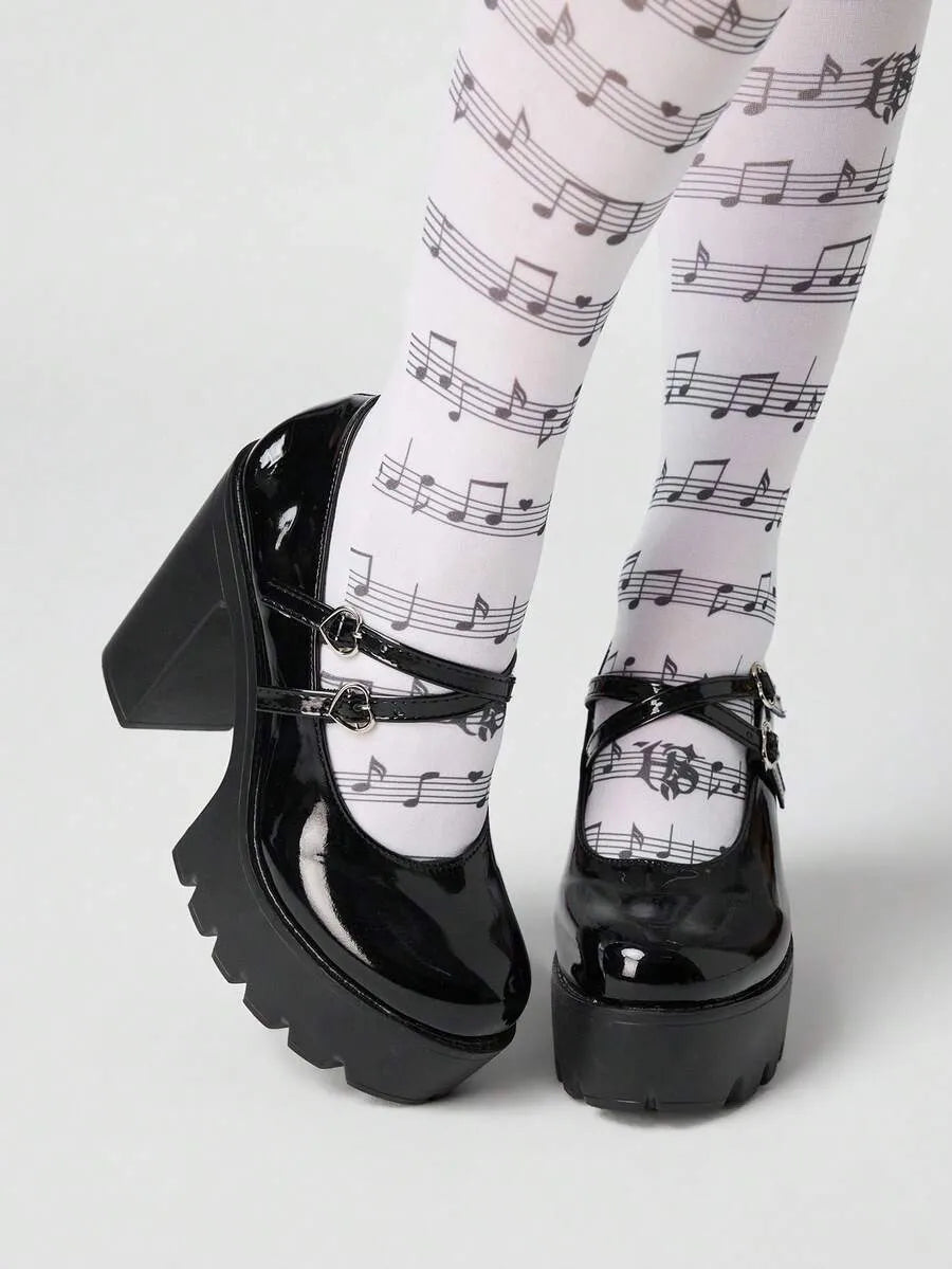 Zapatos de tacón alto estilo dark rock