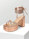 Sandalias de tacón para mujer lazada