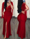 Vestido de dama de honor con mangas chal