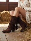 Botas vaqueras con flecos para mujer
