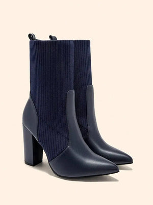 Botas de tacón grueso de media pantorrilla
