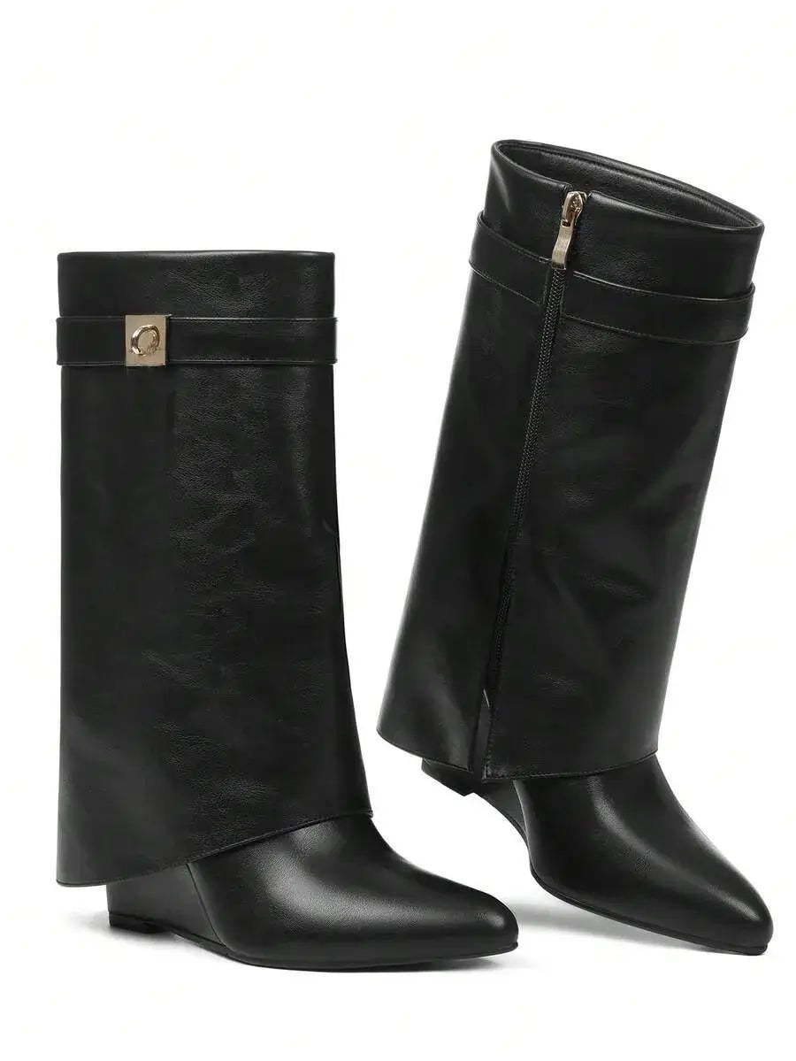 Botas de invierno de media caña con solapa