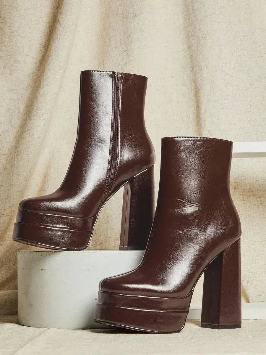 Botines de plataforma cómodos con punta