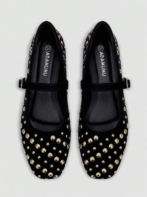 Zapatos planos tipo mula con lentejuelas