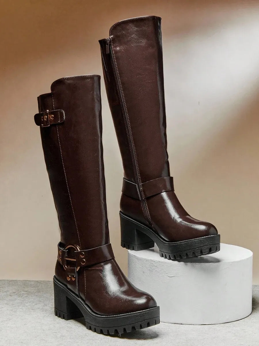 Botas altas de plataforma gruesa