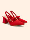 Tacones de plataforma rojos de punta fina