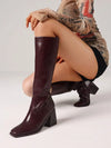 Botas para mujer de tacón grueso cuadrado