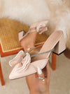 Zapatos altos de punta fina para mujer