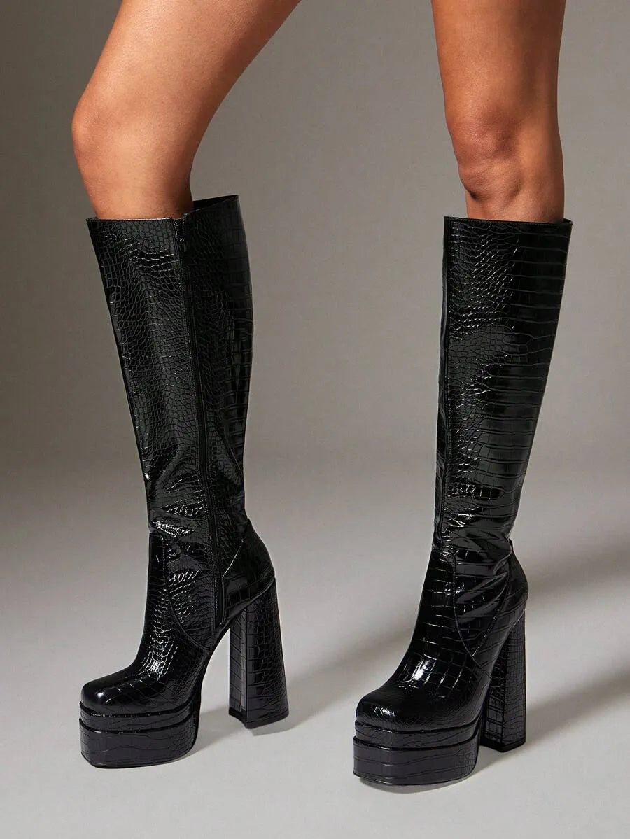 Botas altas hasta la rodilla con plataforma