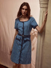 VESTIDO CON BOTONES Y RIBETE