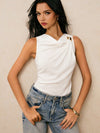 Camiseta  mujer de unicolor con cuello