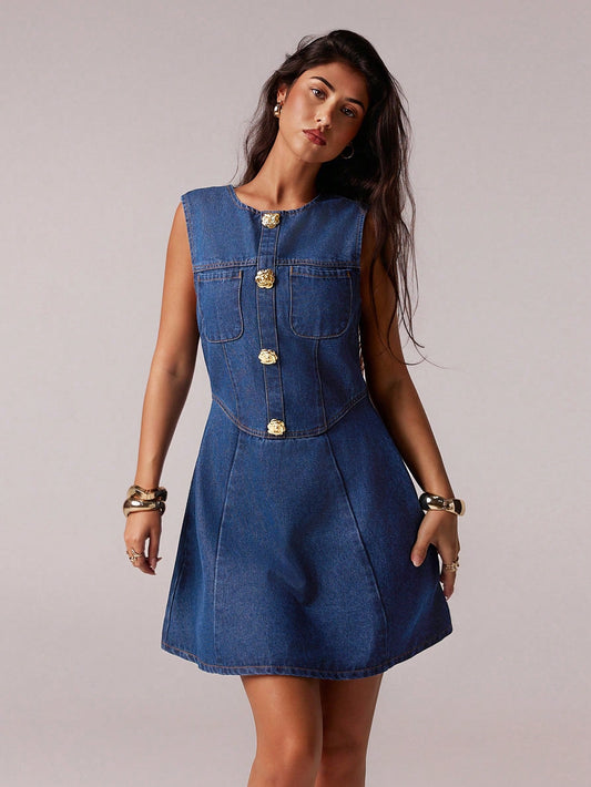 Vestido vaquero corte envase