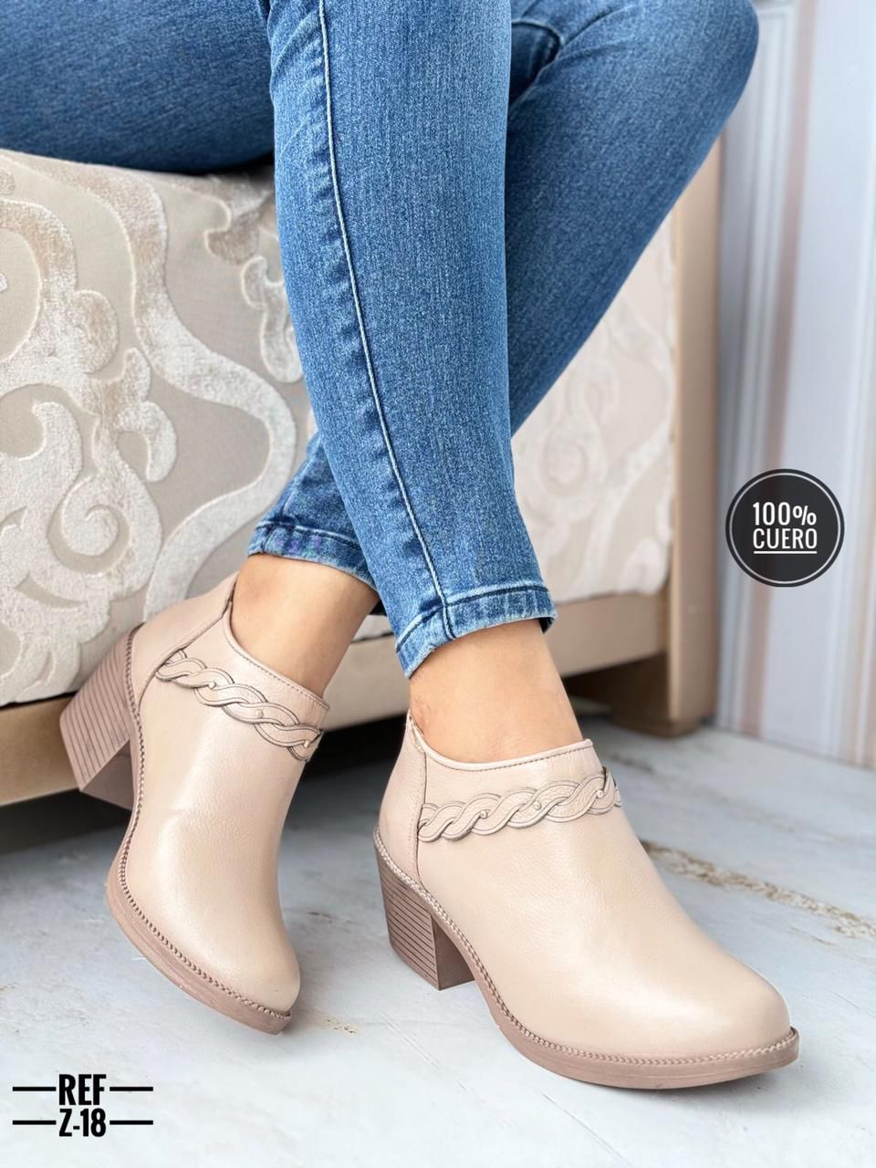 Botines cuero mujer