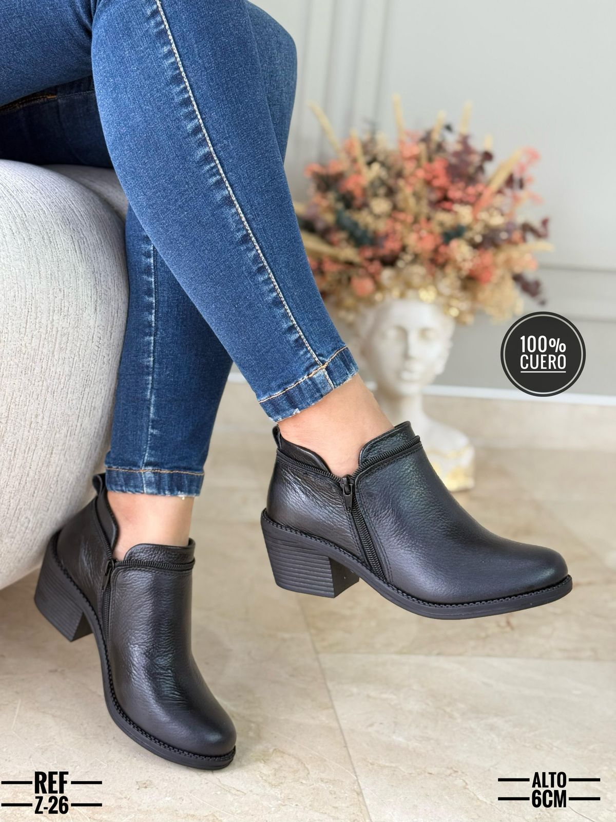 Botines cuero mujer