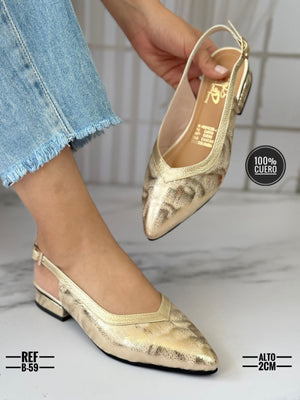 Zapato tacón de Cuero