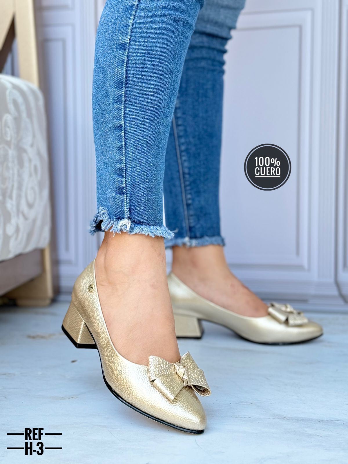 Zapato tacón de Cuero