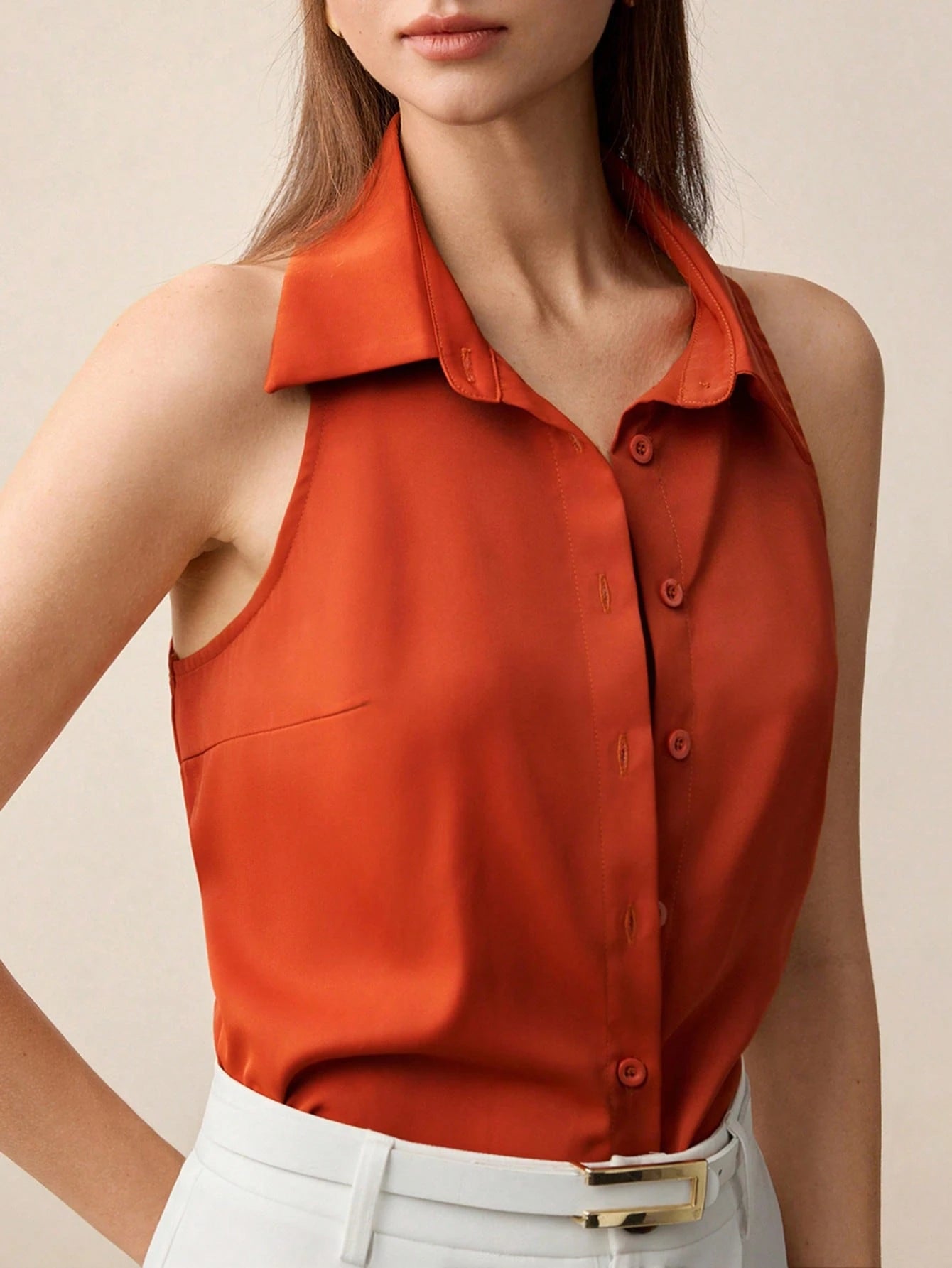 Blusa elegante sin mangas