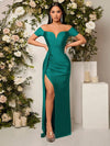 Vestido dama de honor verde esmeralda