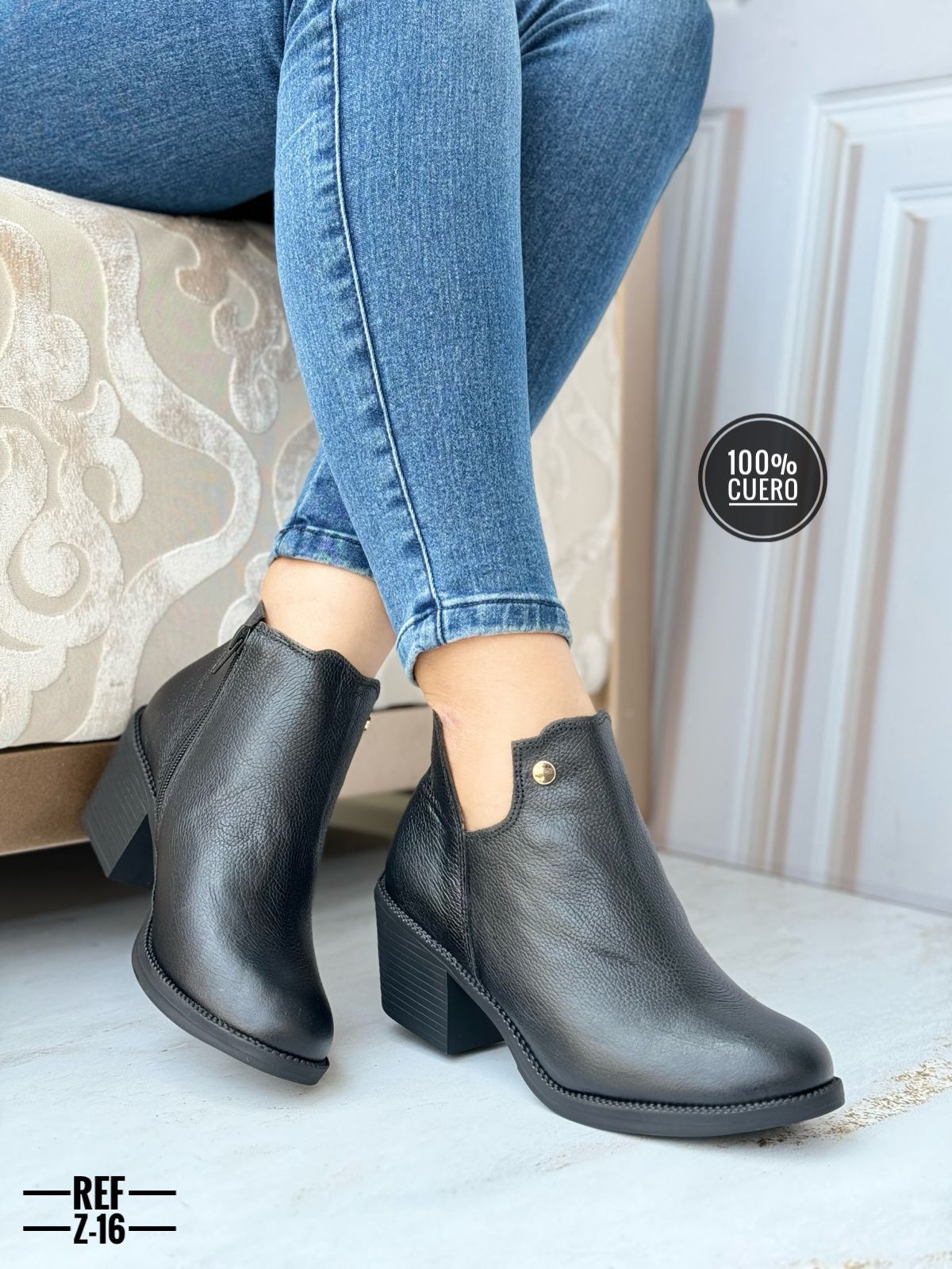 Botines cuero mujer