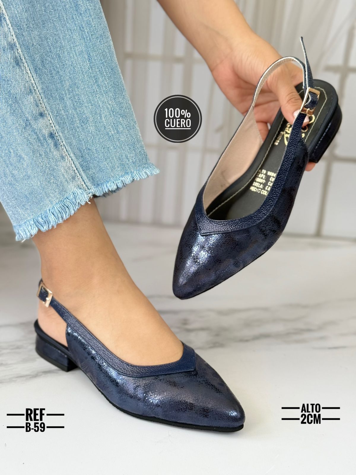 Zapato tacón de Cuero