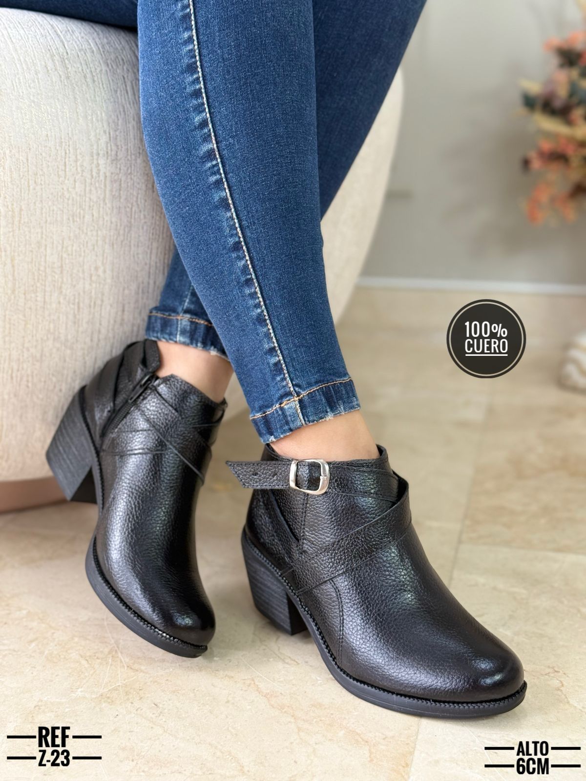 Botines cuero mujer