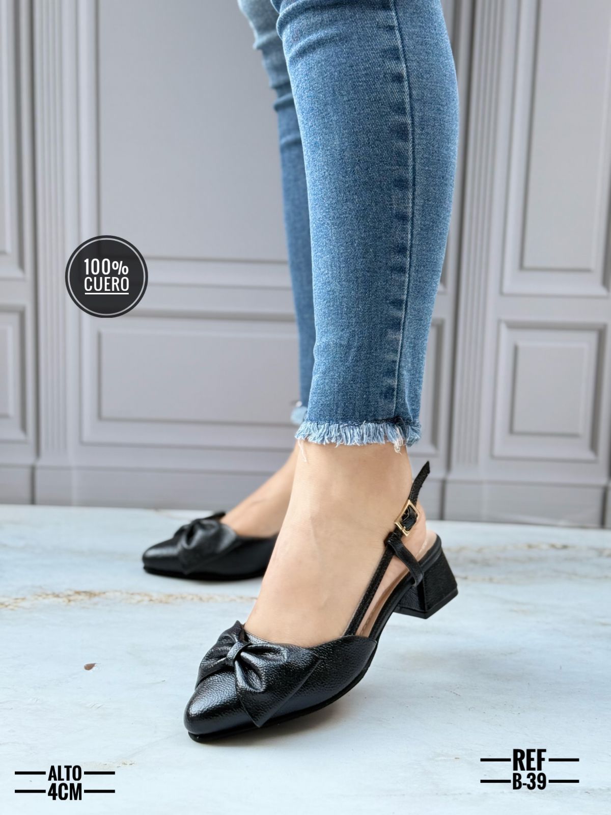 Zapato tacón de Cuero