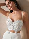 Top mariposa con perla