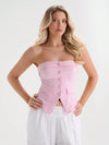 Top strapless rosa