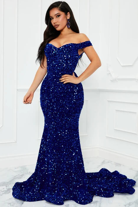 DELUXE Alora Sequin Maxi Gown