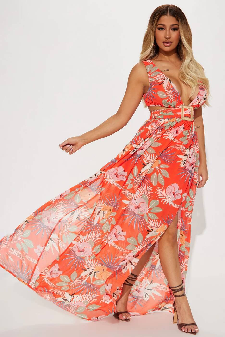 DELUXE Maxidress Vacay  Tomato